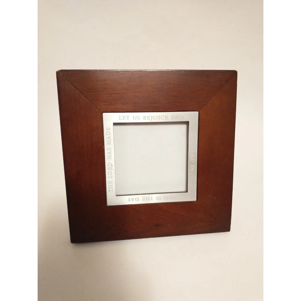 Vintage Religious Psalm 118:24 Picture Frame 3.25 x 3.25 Inch Thick Wood Outline